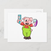 Varken met schaar en scheermes briefkaart (Voorkant / Achterkant)