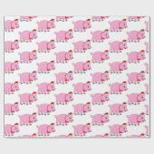 Varken met Stropdas van barbeel en kerstmis Cadeaupapier (Vlak)