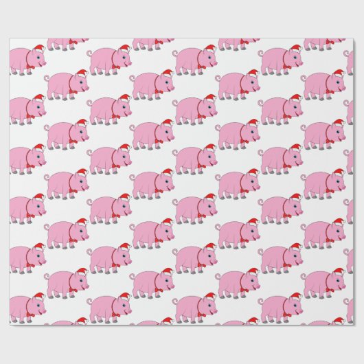 Varken met Stropdas van barbeel en kerstmis Cadeaupapier (Vlak)