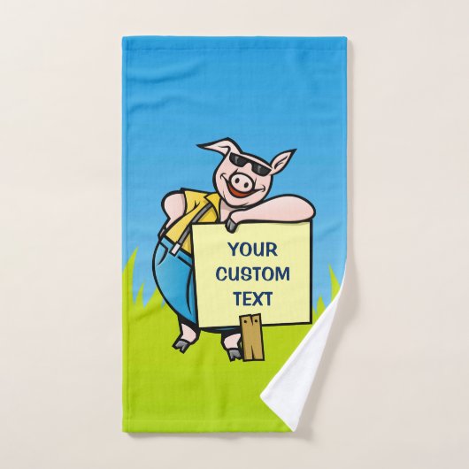 Varken met teken bad handdoek (Handdoek)