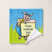 Varken met teken bad handdoek (Wasdoekje)