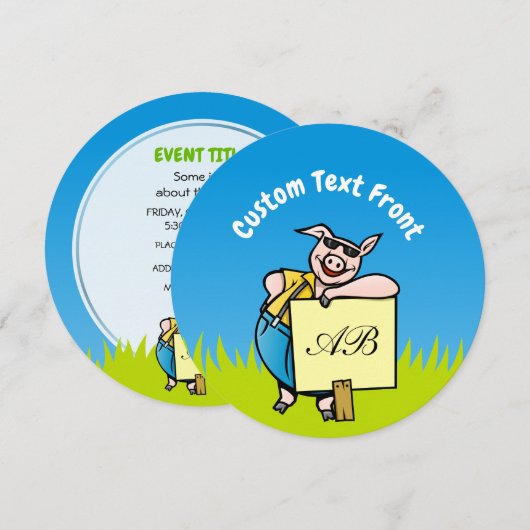 Varken met teken kaart (Voorkant / Achterkant)