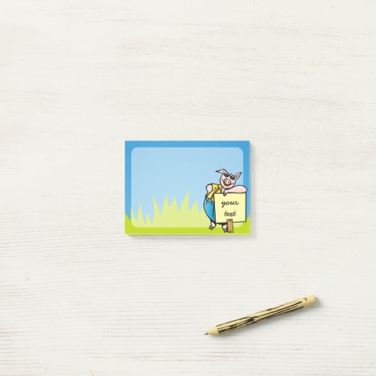 Varken met teken post-it® notes (Op bureau)