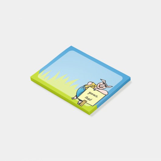 Varken met teken post-it® notes (Schuin)