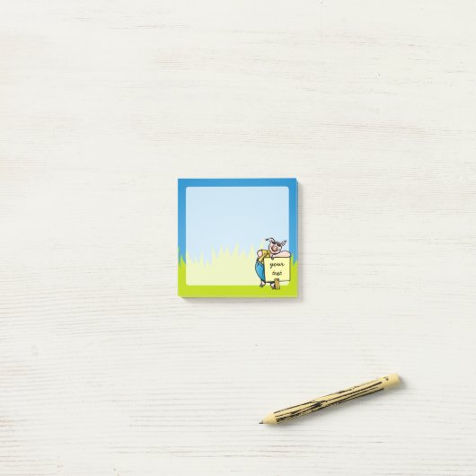 Varken met teken post-it® notes (Op bureau)