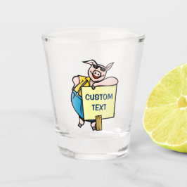 Varken met teken shot glas