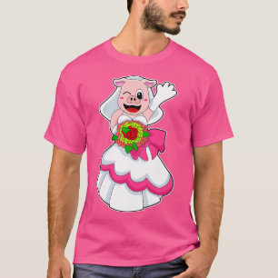 Varken met trouwjurk Bunch of Flowers T-shirt