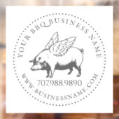 Varken Met Vleugels BBQ Barbecue Bedrijf Raamsticker (Vel 2)