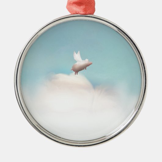 varken met vleugels metalen ornament (Voorkant)