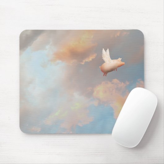 varken met vleugels mousepad muismat (Met muis)