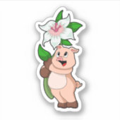 Varken met Vloeibare Lily Sticker (Voorkant)