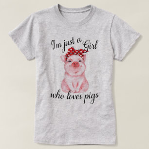 Varken Met Vreemde Rode Strik en Schattige Zin T-shirt