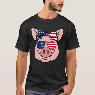  varken met zonnebrillen van de verenigde staten e t-shirt