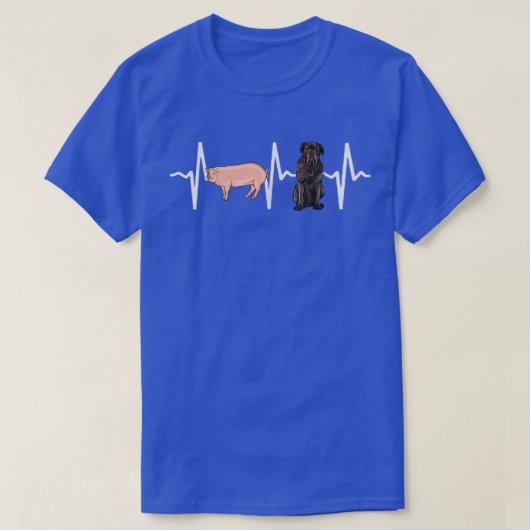 Varken Napolitaanse Mastiff Hartslag Hond Liefhebb T-shirt (Design voorkant)