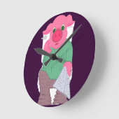 Varken op de toiletklok ronde klok (Hoek)