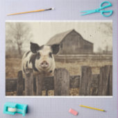  varken op een Boerderij Decoupage Tissuepapier (Craft)