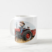 varken op een tractor mok (Voorkant links)