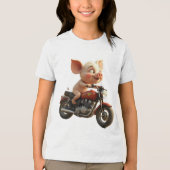 varken op een varken Tri-Blend shirt (Voorkant)