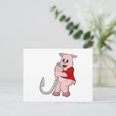 Varken op Gevist vishaak Briefkaart (Staand voorkant)