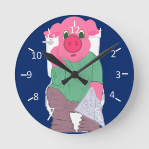 Varken op het toilet ronde klok