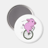 varken op monocycle | achtergrondkleur kiezen magneet (Voorkant / Achterkant)