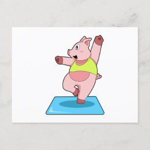 Varken op Yoga Fitness Briefkaart