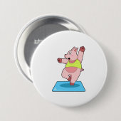 Varken op Yoga Fitness Ronde Button 7,6 Cm (Voorkant /achterkant)