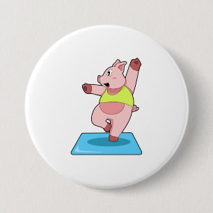 Varken op Yoga Fitness Ronde Button 7,6 Cm