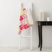 Varken Patchwork Bloemen Rustiek Gepersonaliseerd Sherpa Deken (In situ)