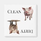 Varken Piggy Clean vuile vaatwasser Magneet (Voorkant)