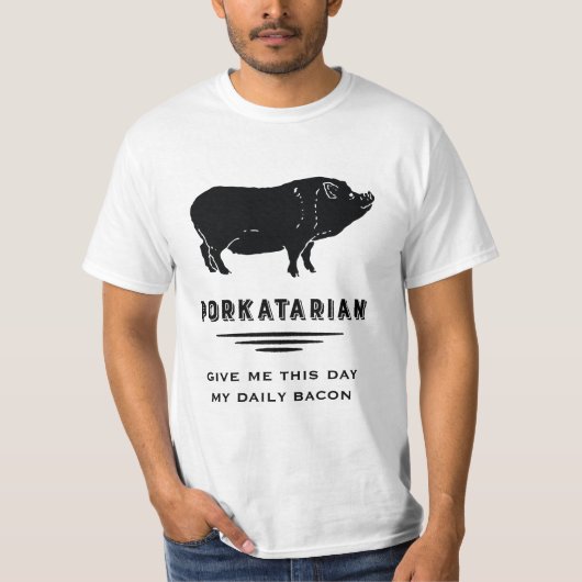  Varken - Porkatarian Vaderdag Daily Bacon T-shirt (Voorkant)