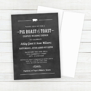 Varken Roast en Toast Chalkboard Couples Douche Kaart