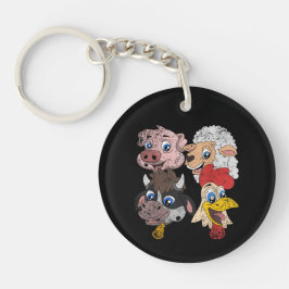 Varken Schaap Koe Kip Kinderen Peuters Grappige Bo Sleutelhanger