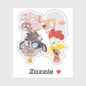 Varken Schaap Koe Kip Kinderen Peuters Grappige Bo Sticker (Vel)