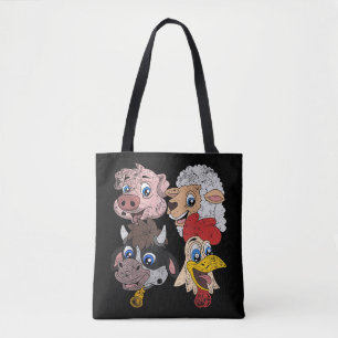 Varken Schaap Koe Kip Kinderen Peuters Grappige Bo Tote Bag