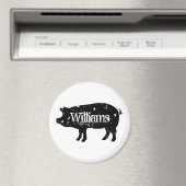 varken silhouet aangepaste familienaam koelkast magneet (Insitu (Vaatwasser))