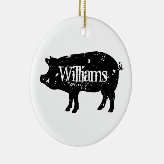  varken silhouet aangepaste kerst ornament (Rechts)