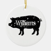  varken silhouet aangepaste kerst ornament (Voorkant)