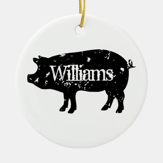  varken silhouet aangepaste kerst ornament (Voorkant)