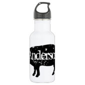 varken silhouet aangepaste stalen waterfles waterfles (Voorkant)