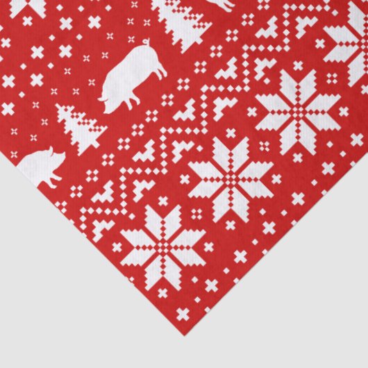 Varken Silhouetten Kerstpatroon Tissuepapier (Detail)