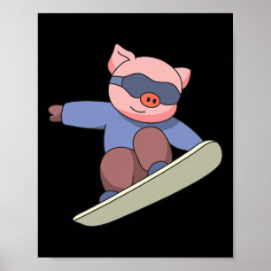 Varken Snowboarden Ski Sport Winter Poster