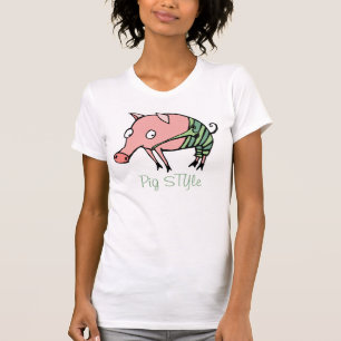varken STIJL grappig varkentje in broek T-shirt