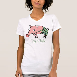 varken STIJL grappig varkentje in broek T-shirt