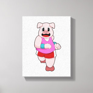Varken tijdens uitvoering canvas afdruk