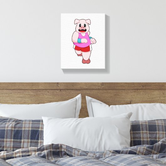 Varken tijdens uitvoering canvas afdruk (Insitu (Slaapkamer))