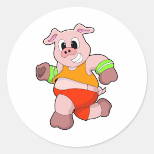 Varken tijdens uitvoering ronde sticker