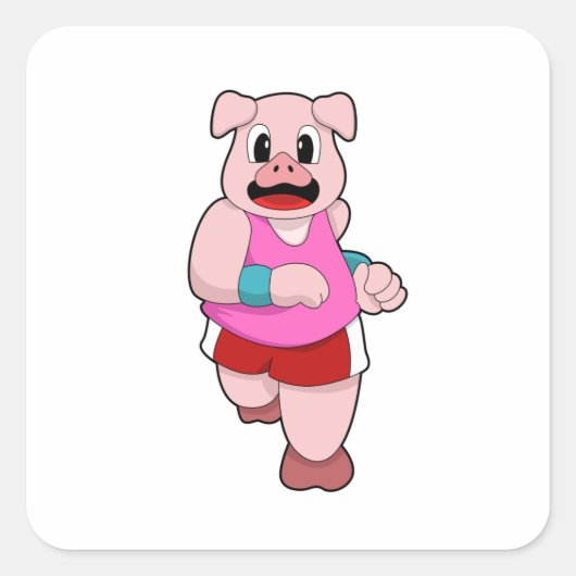 Varken tijdens uitvoering vierkante sticker (Voorkant)