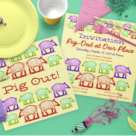 Varken uit op onze plaats - BBQ Party Kaart