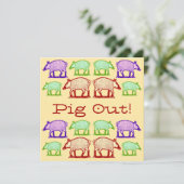 Varken uit op onze plaats - BBQ Party Kaart (Staand voorkant)
